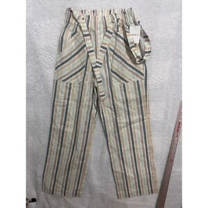 Forever 21 Striped Paperbag Waist Pants Creamy Multi Women's Small